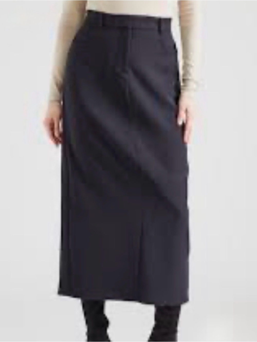 Abercrombie & Fitch Black Pencil Skirt with Front Slit - Size “L”